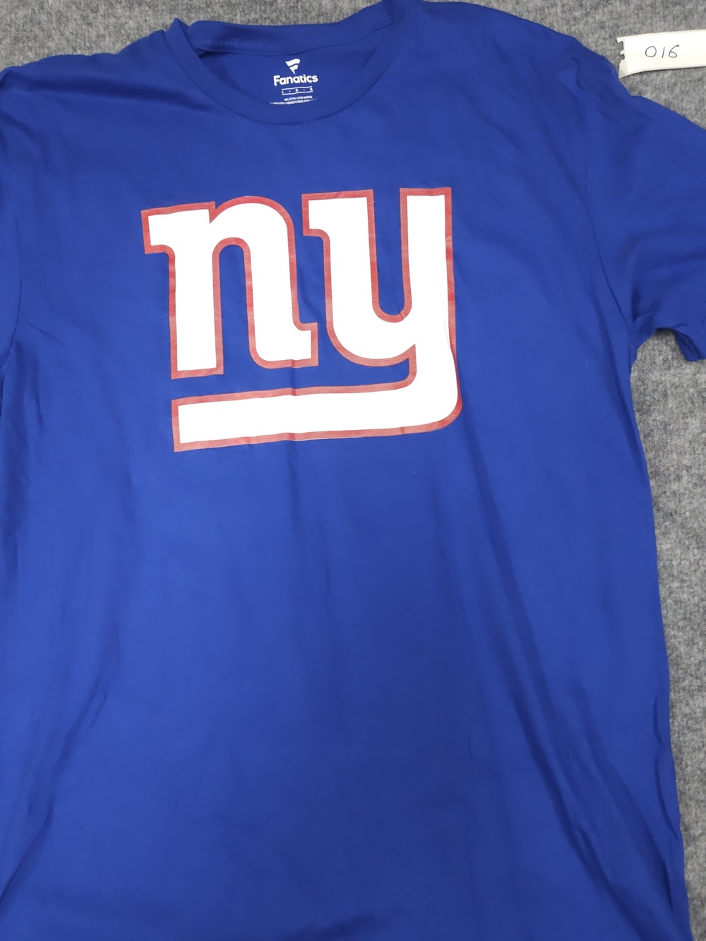 Fanatics Royal Blue Mens NY Logo Tee with White & Red Accents